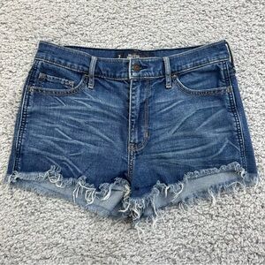 Hollister Shorts Womens 7 High Rise Booty Regular Wash Raw Hem Frayed Edge Party